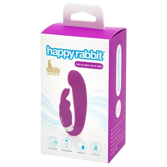 Happyrabbit Mini G - uppladdningsbar G-punkt vibrator med klitstimulans (lila)