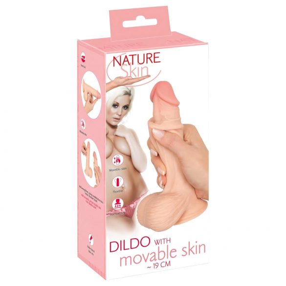 Naturhud - dildo med hudtextur - 19 cm (naturlig)