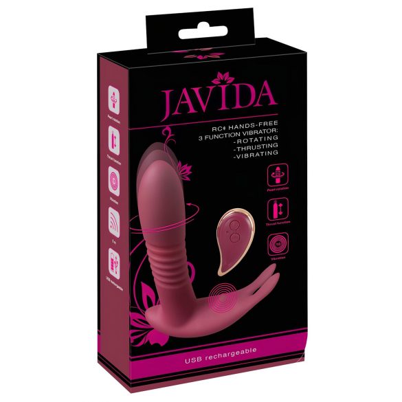 Javida RC - trådlös, 3-funktion klitorisvibrator (röd)