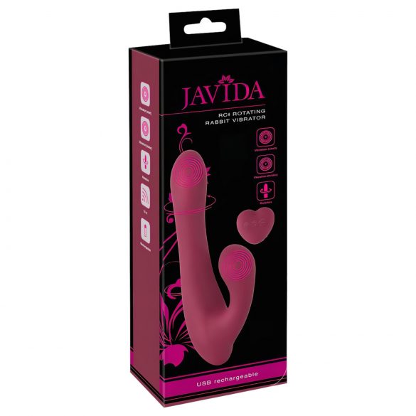 Javida - roterande vibrator med radio, klitoriskarm (röd)