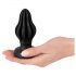 ANOS - mjuk analdildo med ribbor - 5 cm (svart)