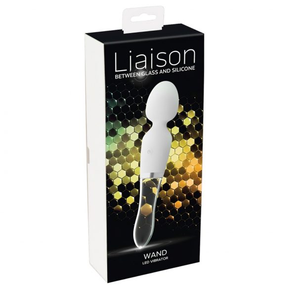 Liaison Wand - Silikon-glas LED-vibrator (genomskinlig)