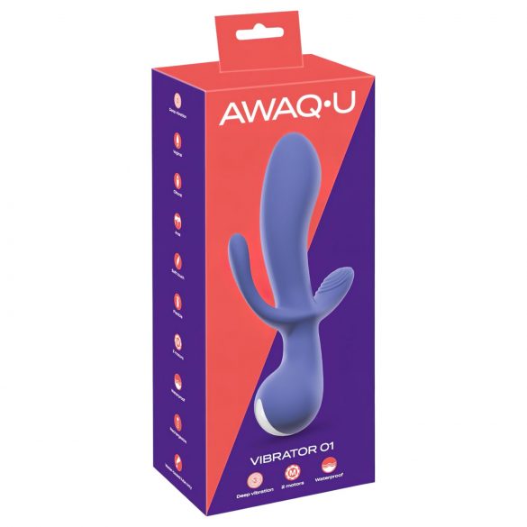 AWAQ.U 1 - Återladdningsbar 3-vägs vibrator (lila)