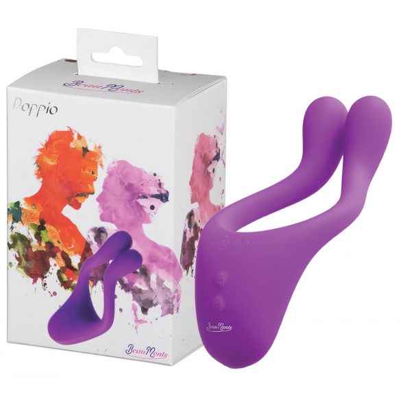 BeauMents Doppio - uppladdningsbar parvibrator, 3 motorer (lila)