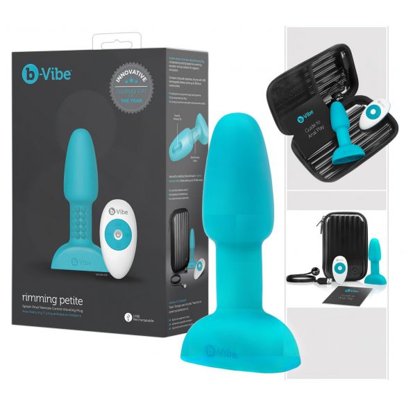 b-Vibe Rimming - roterande pärlor anal vibrator (turkos)