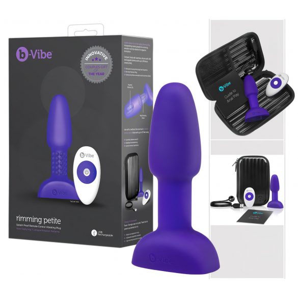 b-Vibe Rimming - roterande pärlor anal vibrator (lila)