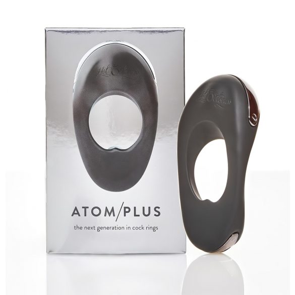 Atom Plus - dubbelmotor, vibrerande penisring (svart)