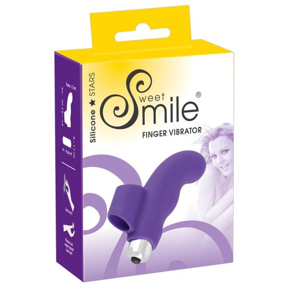 SMILE Finger - vågig silikonfinger vibrator (lila)