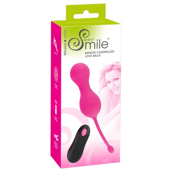 SMILE Kärlekskulor - laddningsbart trådlöst vibrerande ägg (rosa)