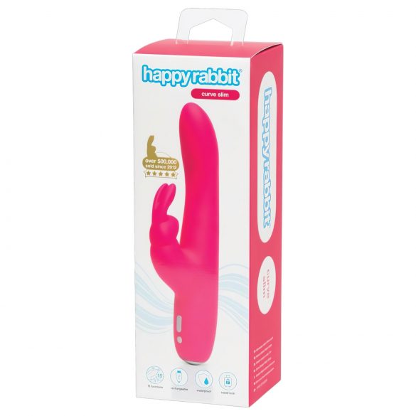 Happyrabbit Curve Slim - Vattentät klitorisstimulator, rosa