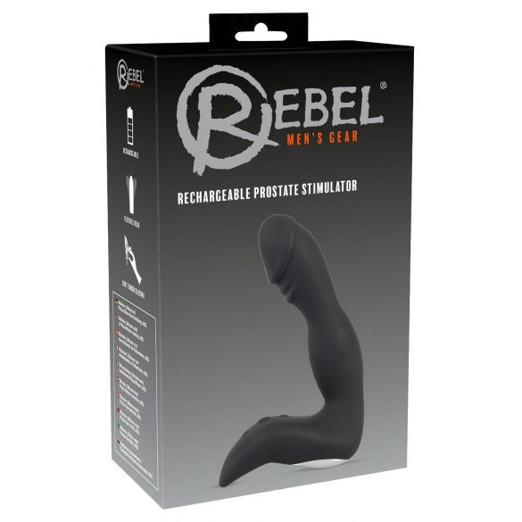 Rebel - uppladdningsbar prostata vibrator med penis (svart)