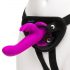 Happyrabbit strap-on - lila kanin-vibrator med remmar