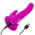 Happyrabbit strap-on - lila kanin-vibrator med remmar