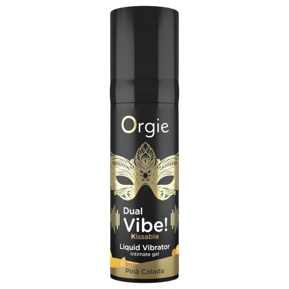 Orgie Dual Vibe! Flytande vibrator - Piña Colada (15ml)