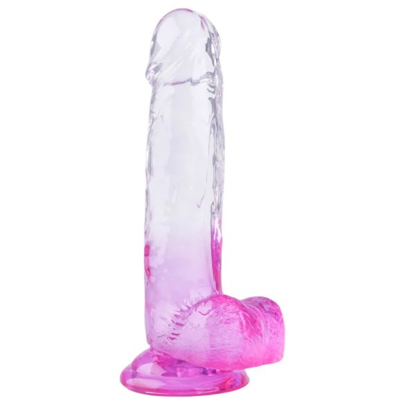 Sunfo - realistisk dildo med sugkopp - 22 cm (genomskinlig-lila)