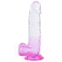 Sunfo - realistisk dildo med sugkopp - 22 cm (genomskinlig-lila)