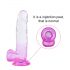 Sunfo - realistisk dildo med sugkopp - 22 cm (genomskinlig-lila)