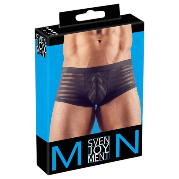 Transparent randig boxershorts (svart) - M