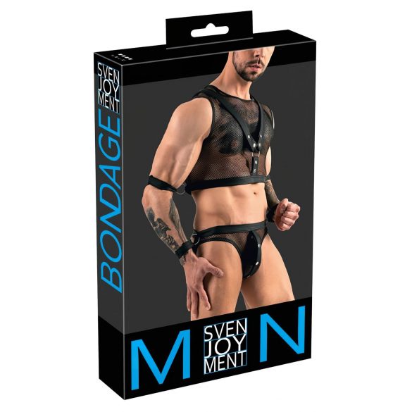 Svenjoyment Bondage - nätlinne och jock set (svart)