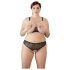 Cottelli Plus Size - pärlbh-set (svart) - XL