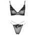 Cottelli - Transparent set med spetsdetaljer (svart) - M