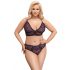 Cottelli Curves Plus Size - Transparent mönstrad bh-set (lila)