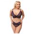 Cottelli Curves Plus Size - Transparent mönstrad bh-set (lila)