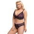 Cottelli Curves Plus Size - Transparent mönstrad bh-set (lila)