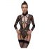 Cottelli - Transparent Djupurringad Body med Remmar (Svart) - L