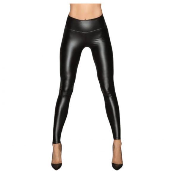 Noir - långa, glansiga leggings (svart) - M