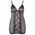 Cottelli Plus Size - Transparent negligé med spetsdetaljer (svart)