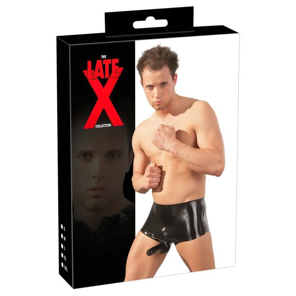 LATEX - boxershorts med penishylsa (svart)