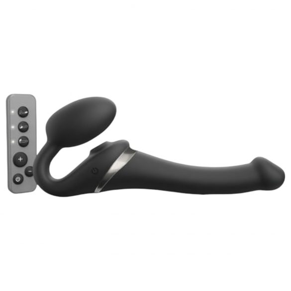 Strap-on-me S - strap-on vibrator med lufttryck - (svart)