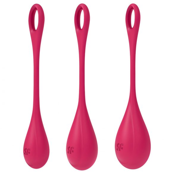 Satisfyer Yoni Power 1 - Röd geishakulesset (3 delar)