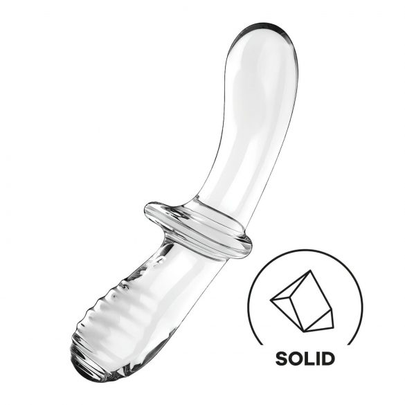 Satisfyer Double Crystal - Dubbelsidig glasdildo (genomskinlig)