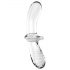 Satisfyer Double Crystal - Dubbelsidig glasdildo (genomskinlig)