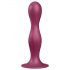 Satisfyer Dubbelkulor - sugint dildo med sugpropp (röd)