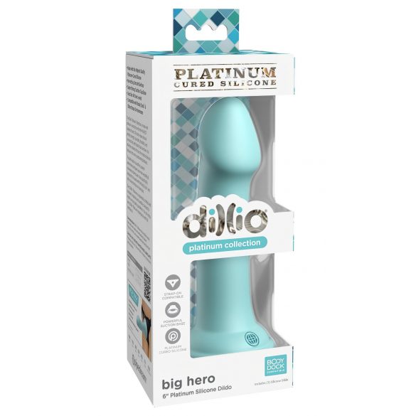 Dillio Big Hero - Sugkopp dildo (17 cm) - Turkos