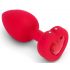 b-vibe heart - uppladdningsbar anal vibrator med fjärrkontroll (röd)