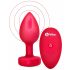 b-vibe heart - uppladdningsbar anal vibrator med fjärrkontroll (röd)