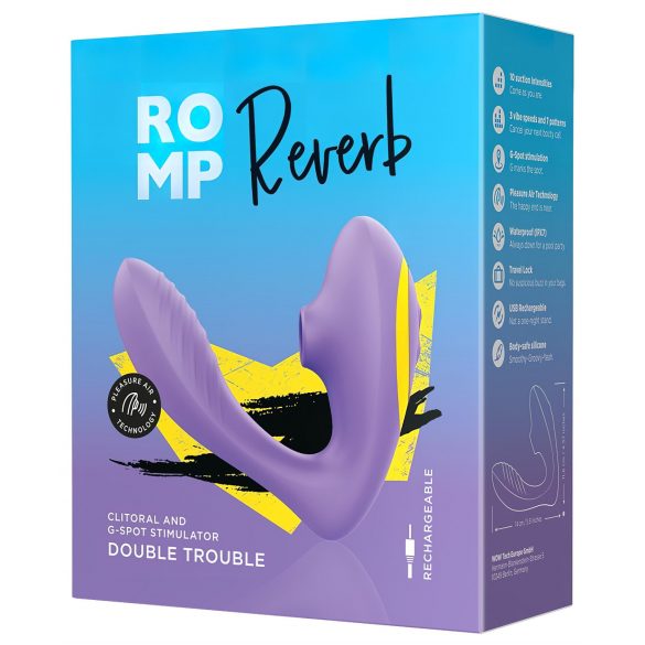 ROMP Reverb - 2i1 G-punktvibrator med luftvågor (lila)