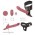 You2Toys - Strap-on vibratorset (svart/malva)