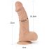 Lovetoy Real Extreme - sugkoppdildo med pung - 23cm (natur)