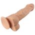 Lovetoy Real Extreme - sugkoppdildo med pung - 23cm (natur)