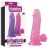 Lovetoy Jelly Studs - realistisk dildo med bas - 15 cm (rosa)