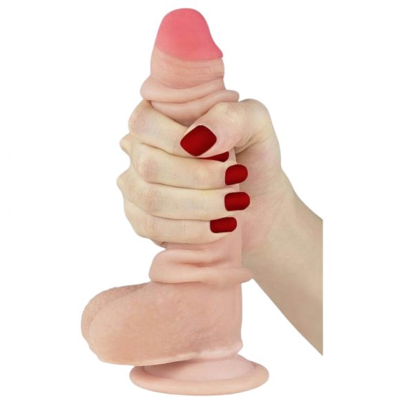 Lovetoy Sliding-Skin - Dubbel lager dildo - 18 cm (naturlig)