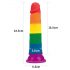 Lovetoy Prider - realistisk dildo - 19cm (regnbåge)