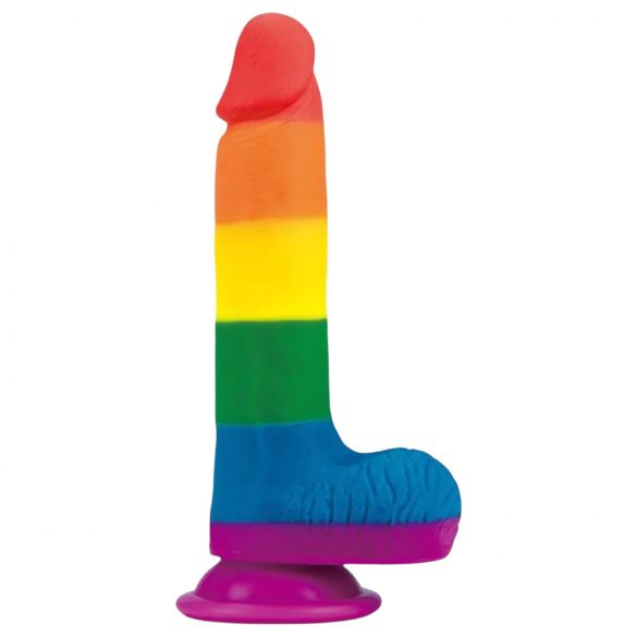 Lovetoy Prider - realistisk dildo med testiklar - 20 cm (regnbåge)