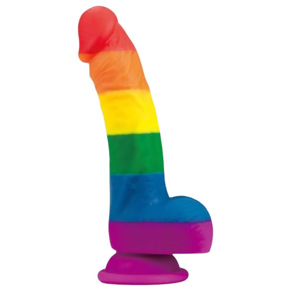 Lovetoy Prider - realistisk silikon dildo 19cm (regnbåge)