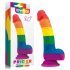 Lovetoy Prider - realistisk silikon dildo 19cm (regnbåge)